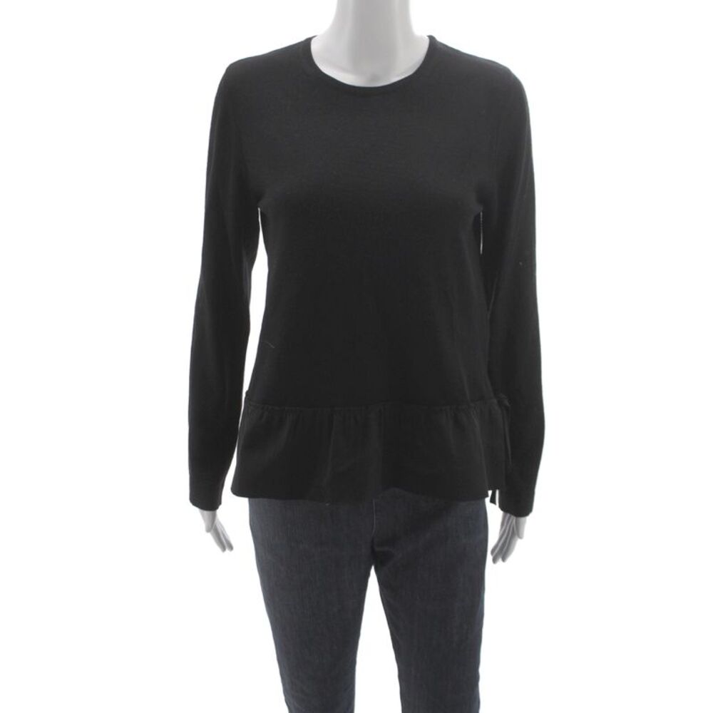 Luisa Cerano Unisex Black Merino Wool Pullover Sweater Size 8